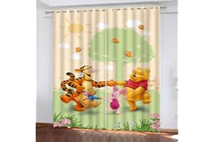 Bfrdollf The Pooh Bear, set di 2 tende oscuranti, per cameretta dei bambini (220 x 215 cm, 2 x 110 x 215 cm), 7