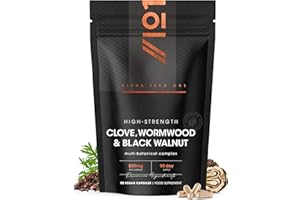 Nelken, Wermut & Grüne Schwarznussschalen 525mg – 90 vegane Kapseln – Hochdosiertes Multi-Botanisches Komplex-Supplement – Wiederverschließbare und recycelbare Tüte von Alpha01