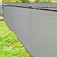 HIPPO - Privacy Screen Fence Heavy Duty Shade Net with Polyester Band, Brass Eyelets & Tie Cords (Charcoal, 1 mt X 4 mt)