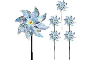 YITLA Windrad Vogelabwehr Taubenabwehr, Windrad GartenTaubenschreck,Taubenabwehr Balkon,Reflektierende Windräder Vogelschreck Vogelabwehr to Protect Garten,Hof, Obstgarten (5 Stücke)