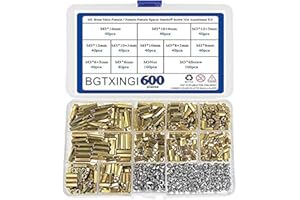 XINGYHENG BGTXINGI 600pcs M2 M3 Brass Male-Female/Female-Female Spacer Standoff Screw Nut Assortment Kit and stainless steel Screw Nut Set (Brass M3)