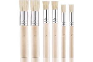 LUTER 6 Pinceles Para Plantillas de Madera, Pinceles Para Plantillas Naturales Para Pintura Acrílica, Pintura al óleo, Pintura de Acuarela, Proyecto de Manualidades de Bricolaje (3 Tamaños)