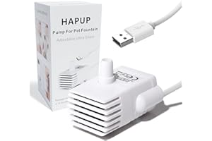 HAPUP Fontanna dla kotów, pompa do picia dla kotów, zapasowa pompa USB, bardzo cicha pompa wodna, pompa do fontanny pokojowej (170 l/wys.) z kablem o długości 6,5 m, dla kotów, fontanny do picia,