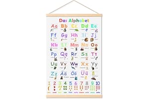 UYOTBKEUB ABC und Zahlen Poster für Kinder, Lernposter für Kindergarten, Vorschule, Grundschule, Einfach Schreiben Lernen Alphabet Plakat, A-Z und 1-10 Poster für Mädchen und Jungen
