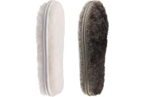 CCSOFTIME 2 Pairs Genuine Sheepskin Insoles,Warm Fluffy Wool Insoles for Women Men,Furry Lambswool Fur Insoles for Boot Slippers,Thick Wool Fleece Insoles