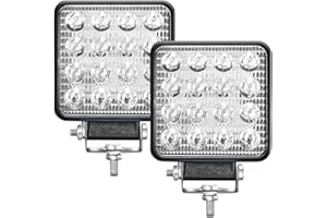 Renimove Foco led 12v 4.21" 10.5 cm IP67 48W 16 led 6500K 2 uds aluminio abs faros 4x4 largo alcance