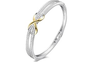 Angelady Infinity Bracelet for Womens, Silver Infinity Bracelets Bangles for Women Rose/Yellow Gold Bracelets Ladies Bracelets Birthday Mother's Day Gifts for Women/Mum/Wife