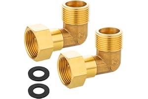 GmwyCzV Ottone Tubo Gomito 90°, 3/4" Curva Ottone, DN20, Femmina/Maschio, Gomito Doccia per Raccordi Idraulici, Raccordo Ottones per Rubinetto, Acqua Potabile, Radiatore, Tubi Gas