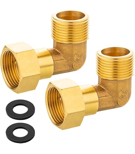 2 Raccords Coude 90° Laiton 1/2" Et 3/4" - Raccord à Vis Mobile, Filetage Intérieur/extérieur | Pour Tuyauterie Eau, Chauffage