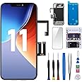 Risidamoy for iPhone 11 Screen Replacement 6.1" with Ear Speaker and Sensor Kit Full Assembly 3D Touch LCD Display Digitizer Fix Tools Magnetic Screw Mat Front Earpiece Repair Glass A2111 A2223 A2221