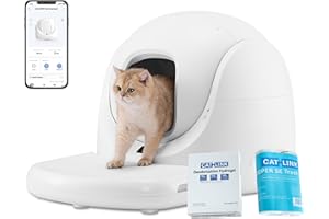 Catlink Baymax Bac à litière autonettoyant pour Chat - Surveillance de la santé de Votre Chat - Convient pour Les Chats de 1,5 à 10 kg - pour Plusieurs Chats