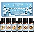 SALUBRITO Winter Essential Oils Set, Premium Holiday Fragrance Oils Gift Set for Diffuser, Home, Candle, Soap Making, Cinnamon, Gingerbread, Candy Cane, Christmas Tree, Spiced Cider, Sugar Cookies