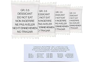 Silital, Micro Bag in Tyvek, Gel di Silice, Sacchetti Disidratanti, Riparano da Umidità, Alimentari, Elettrodomestici, Gioielleria, Moda, Diverse Quantità e Grammature, Made in Italy (100, 0.5 g)