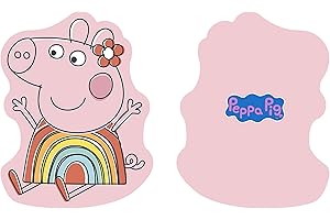 Character World Oficjalna poduszka w kształcie świnki Peppy, super miękka, dwustronna, 2-stronna, zabawny wzór peppy, różowa poduszka, idealna do sypialni lub na sofę