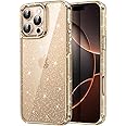 JETech Glitter Case for iPhone 16 Pro Max 6.9-Inch, Bling Sparkle Shockproof Phone Bumper Cover, Cute Sparkly for Women and Girls (Desert Titanium)