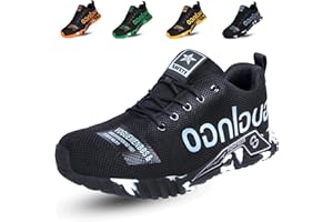 artSew Zapatos de Seguridad para Hombre Ligero Zapatillas Trabajo Mujer Comodo Transpirables Calzado de Seguridad con Puntera de Acero para Construcción y Fábricas