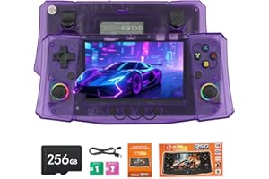 VELPAX Handheld Game Console, 40,000 Games in 1, 4.5-Inch IPS Screen Retro Gaming Console,40000 Classic Games, 4000mAh,20＋Mainstream Emulator,Built-in 256G TF Card（Purple）