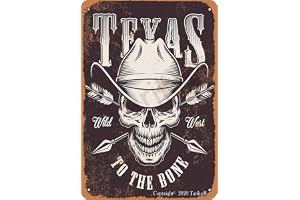 Texas Wild West cowboy retro look tenn 20 x 30 cm dekoration affisch skylt för hem kök badrum gård trädgård garage inspireran