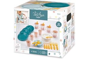 Jouets Ecoiffier- Service Picnic-Vert Azur Jouets ECOIFFIER-1684-Service Jeu d'imitation pour Enfants-Dès 18 Mois-Origine France Garantie, 1684