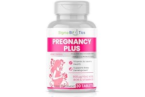 SIGMABIOTICS Pregnancy Tablets 20 Multivitamin with 800µg Folic Acid, D3, Iron, DHA, Omega-3, Probiotics Blend, Magnesium, All Trimester Pregnancy Support – 30 Vegetarian Tablets – One Month Supply