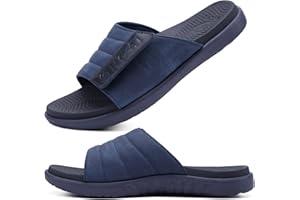 ONCAI Sandales pour Hommes Sangles Réglables Orthotique Bout Ouvert Sports Slides avec Souple Confortable Support de la Voûte Pantoufles Taille 40-49