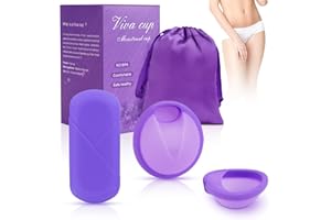 ACWOO Menstrual Discs, 2PCS Reusable Period Disc (S & L) with Storage Bag, Flat-Fit Cup, Medical-Grade Silicone Moon Disc, Feminine Care Hygiene Products, Better Alternative to Sanitary Pad & Tampon