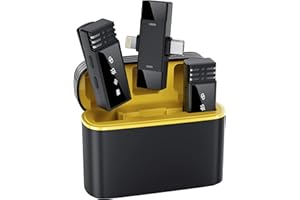 Qhot Wireless Lavalier Microphone for iPhone | Mini Bluetooth Clip-On & Lapel Mic Phone with Noise Cancelling & Lightning iPad & USB-C Android Mobile for Video Recording Vlogging Tiktok Podcast