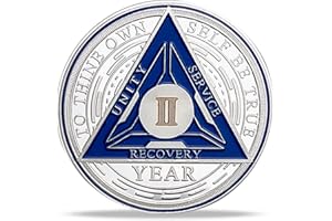 IMASONER 2 Year Sobriety Coin Alcoholics Anonymous Medallion Sobriety Chip Anniversary Token Recovery Gift