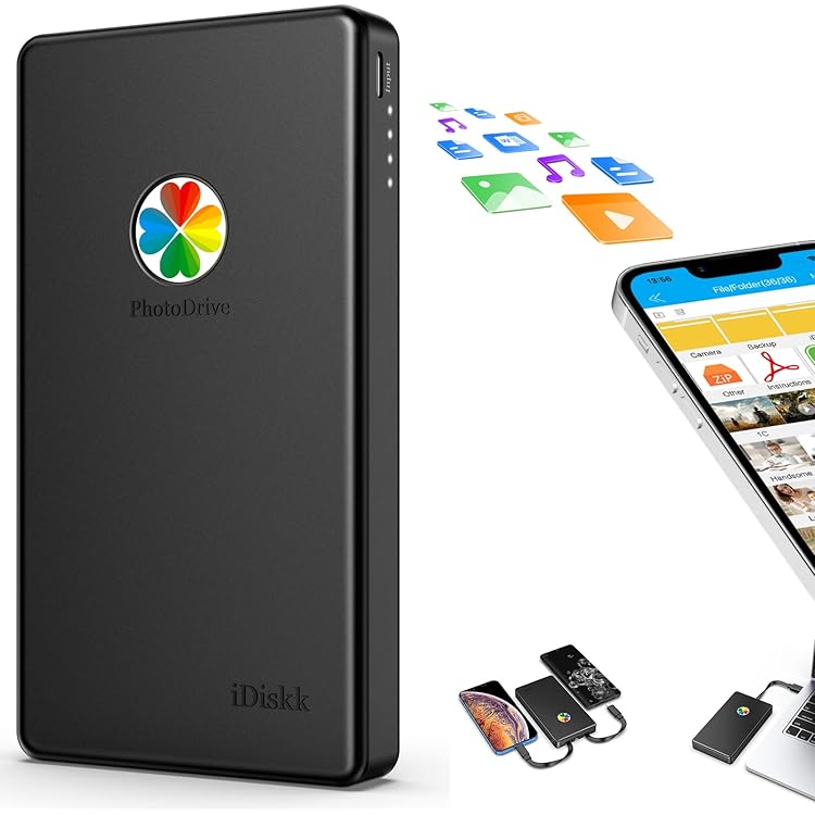 iDiskk 2 TB Externe iPhone-Festplatte für iPhone/iPad mit 10.000 