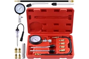 Mardatt 10Pcs Compression tester Adapter Kit with Spark Plug & 32 Blades Feeler Gauge, Cylinder Pressure Gauges & Fuel Injection tester for Automotive Armature Diagnostic