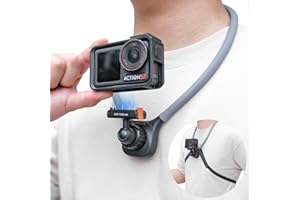 REYGEAK Soporte de Cuello magnético para dji Osmo Action, Soporte para cámara POV, Soporte con Correa de Pecho Ajustable Compatible con Accesorios dji OSMO 360/Action 5 Pro/4/3