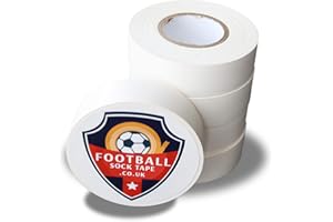 FOOTBALL SOCK TAPE LTD 10x White Football Sock Tape Rolls. 20 Metre Shin Pad Tape. Sock Tape. Football Tape. Soccer Tape. Hockey Tape.