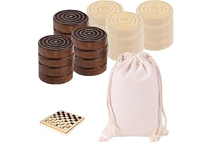 ZQUINTUPLIAN 24pcs Draughts Pieces with Drawstring, Draughts Board Game, High Aesthetics and Practicality Checkers Board Game, Suitable As a Gift For Family Friends Classmates Colleagues And Lovers