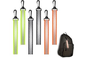 Lonimia Ciondoli riflettenti, 6 pezzi, per zaini e zaini, riflettori, riflettori, riflettori, per bambini, portachiavi riflettenti, per zaini, jogging (strisce)