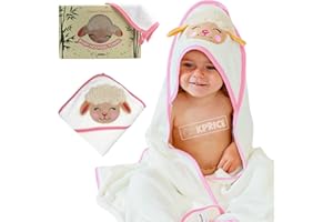 KPRICE | Capa de Baño Bebe Chica | Toalla Bebe con Capucha | 100% bambú | 90 x 90 cm | 1 Toalla Facial | Toalla Playa Bebe | Toallas Bebe Recien Nacido | Toallas Nebe Capucha Nacimiento