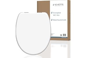 SCHÜTTE - Asiento de inodoro con suave cierre metálico, inodoro lid Made of Shatterproof Duroplast, Innovative DIY Assembly, Toilet Lid and Seat Maximum Load 150 kg, blanco