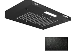 CIARRA CBCB6903 Cappa Aspirante 60cm - Sottopensile & Montaggio a Parete - 3 Velocità - Filtro in Metallo - Modalità Doppia - Nero Opaco - Facile Installazione