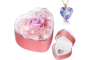 TANGDOUJM Ladies' gifts, ladies' birthday gifts, roses reserved for her, rose heart necklace, eternal roses, wedding gifts, girlfriends, wives, Christmas, Valentine's Day, Mother's Day