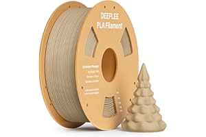 DEEPLEE Filamento PLA 1.75mm, Precisione Dimensionale +/- 0,02 mm, Ferito Ordinatamente,Nessun Intasamento, per la Maggior parte delle Stampanti 3D FDM, 1KG Legna (Contiene Farina di Legno)