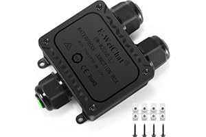 DEECOZY Boîte de jonction étanche IP68 - Connecteur de câble à 3 voies - Pour l'extérieur - Boîte de distribution extérieure étanche pour câbles de 5 à 9 mm de diamètre (1 type de vis)