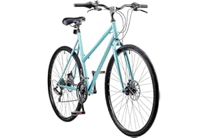 Insync Carina Women's Hybrid Bike With Lightweight Alloy Wheels & 16/18/20-Inch Steel Frame, 18-Speed Shimano Gearing & Sunrun Shifter, Shimano Freewheel 6 Speed Index 14-28T, Disc Brakes, Teal Colour