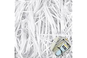 HENGRONGSHEN Paglietta per Cesti, 300g Shred Carta Velina Regalo di Alta Qualità, Decorazione Rafia Decorazione Confezione Regalo per Natale, Matrimonio, Anniversario, Festa di San Valentino (Bianco)