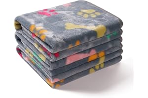 luciphia 3 Pezzi Coperta per Cane/Gatto Lavabile Soffice Durevole, Morbida e Calda Flanella,Grigio, Large (104 * 76cm)