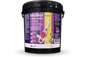 NT Labs Medikoi Probiotic Growth, Complete Feed For All Pond Fish, Ideal For Late Spring and Summer Feeding, High Protein Fish Feed, Maintains Immune System, Koi Fish Food (5 kg)(3 mm)