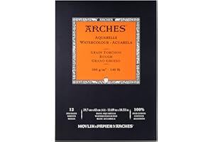 Arches 795104 Pad Aquarelle Grain TORCHON Naturel Blanc 300G A3 12P, Bois