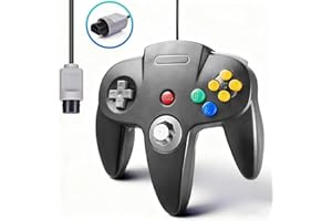 miadore N64 Controller, Kabelgebundener Gamepad Controller Joystick kompatibel mit n64 Konsole (Schwarz)