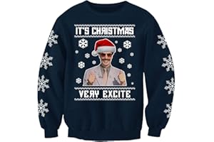 CHRISTMAS JUMPERS - NOSTALGIC Its Christmas Borat Very Excite Funny Ugly Christmas Jumper Printed Sweatshirt