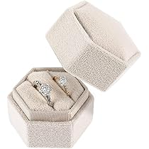 WisePoint Ringendoosje Met 2 Sleuven, Houten Ringendoosje Met Magnetische Sluiting Ovale Sieradenetui Voor Verloving Bruiloft Voorstel Jubileum
