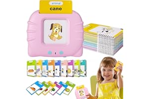 Felly Schede Flash Cards Parlanti Italiano, Giochi Educativi Stimolare Linguaggio 1 2 3 4 anni, Giocattoli di Apprendimento Bambini, Gioco Montessori Ascoltare e Imparare di Base 224 Parole(Rosa)
