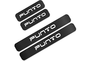 EAGLEG 4 Pezzi Adesivi Battitacco in Fibra Carbonio Auto, per Fi-at 500 Panda Punto Tipo Abarth, Esterno Battitacco Protezione Plates Anti-Graffio Scuff, Car Styling Decorativi Accessori, Punto 2